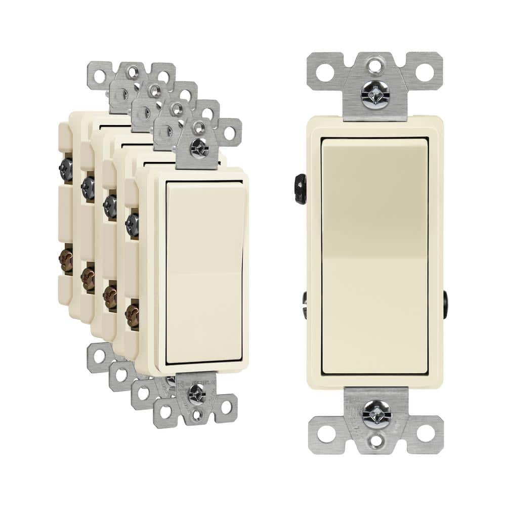 ENERLITES Decorator Rocker Light Switch, Single Pole 3-Way, A, Beige