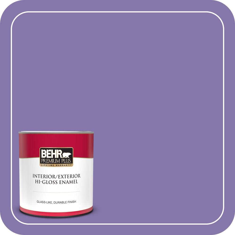 BEHR PREMIUM PLUS 1 qt. #640B-6 Grape Parfait Hi-Gloss Enamel Interior/Exterior Paint & Primer (1)
