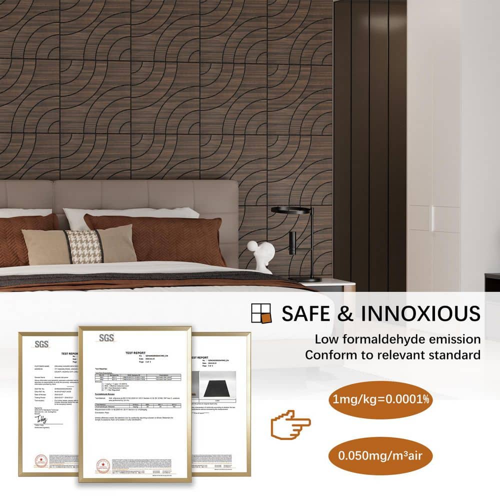 Owndeign 0.4 in. 24 in. 24 in. Self-Adhesive Circular Pattern Sound Absorbing Wall Paneling (3)