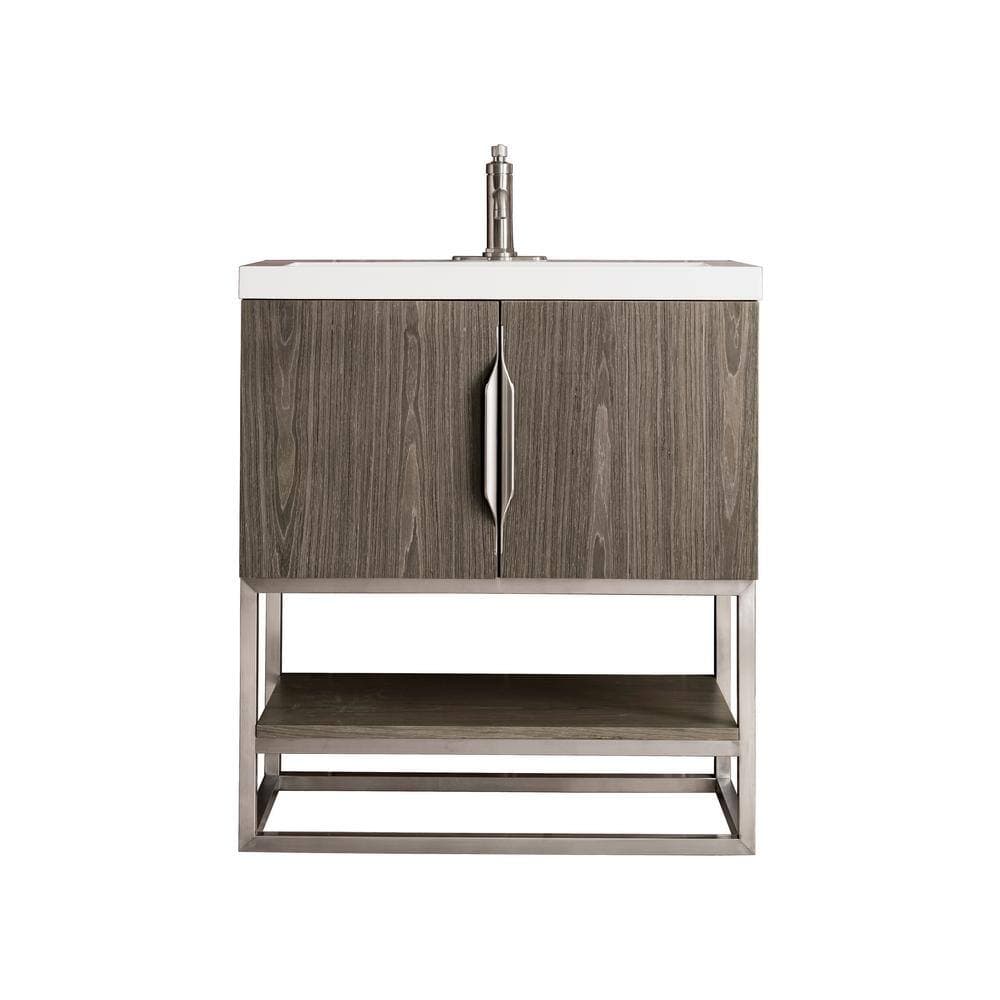 James Martin Vanities Columbia 31.5 in. W. x 15.4 in. D x 33.4 in. H Single Bath Vanity Cabinet Without Top in Ash Gray (2)