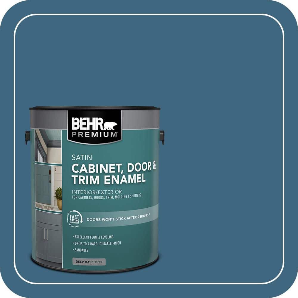 BEHR PREMIUM 1 gal. #MQ5-61 Ocean Storm Satin Enamel Interior/Exterior Cabinet, Door & Trim Paint
