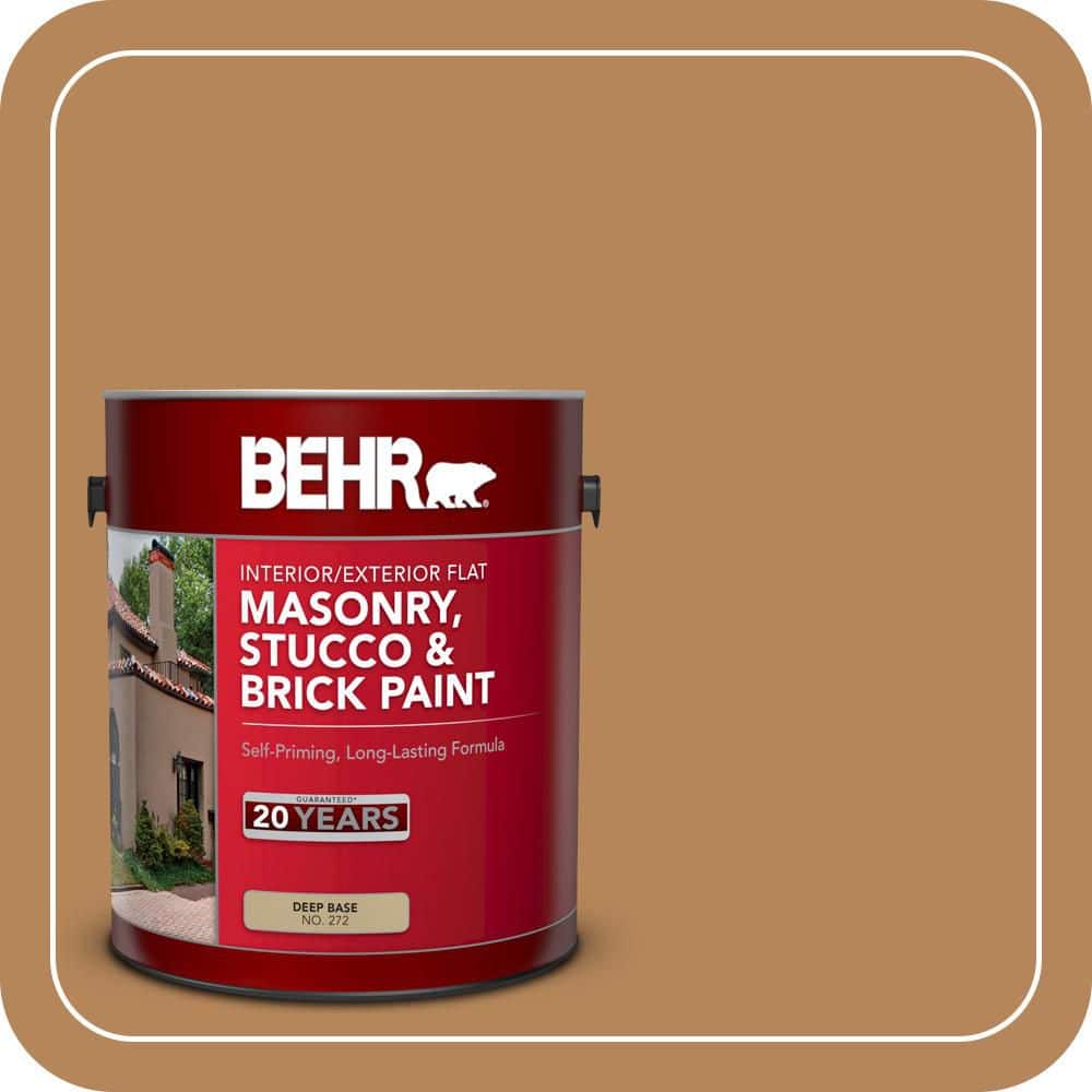 BEHR 1 gal. #S270-6 Almond Brittle Flat Interior/Exterior Masonry, Stucco and Brick Paint