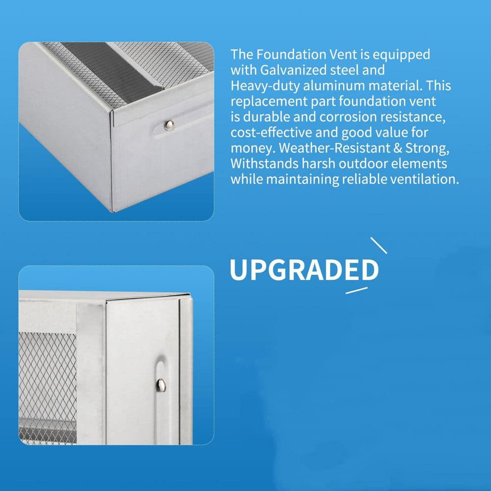 Laybus 8 in. x 16 in. Manual Foundation Vent with Adjustable Louvers for Ventilating for Block Brick Construction (3)
