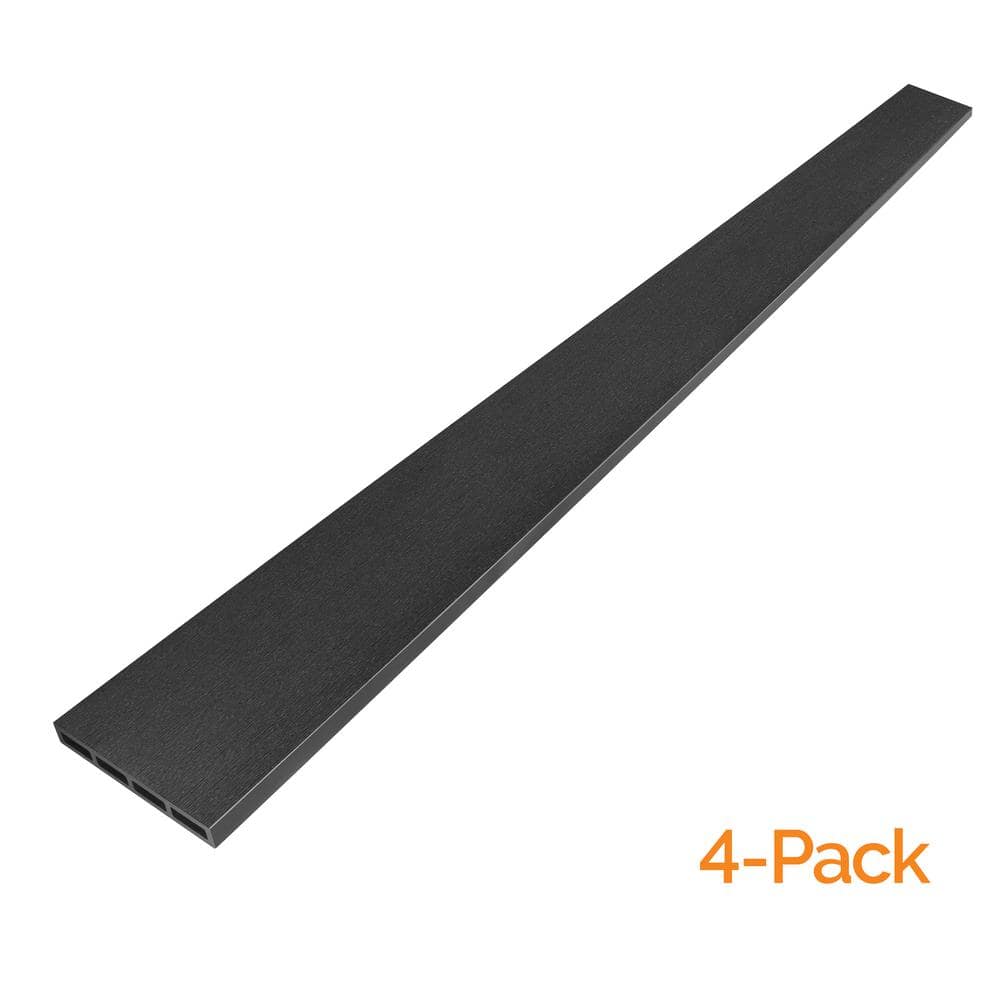 OUTDECO 5.5 in. x 72 in. x.75 in. Wood Plastic Composite Fence Board, Flat Edge Both Sides, Sanded Finish - Charcoal (4-Pack) (1)