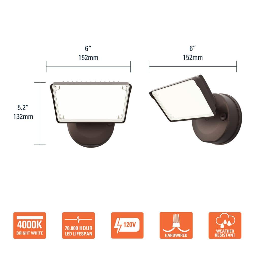HALO TGS 120-Watt 90° Bronze Outdoor Integrated LED Flood Light (4)