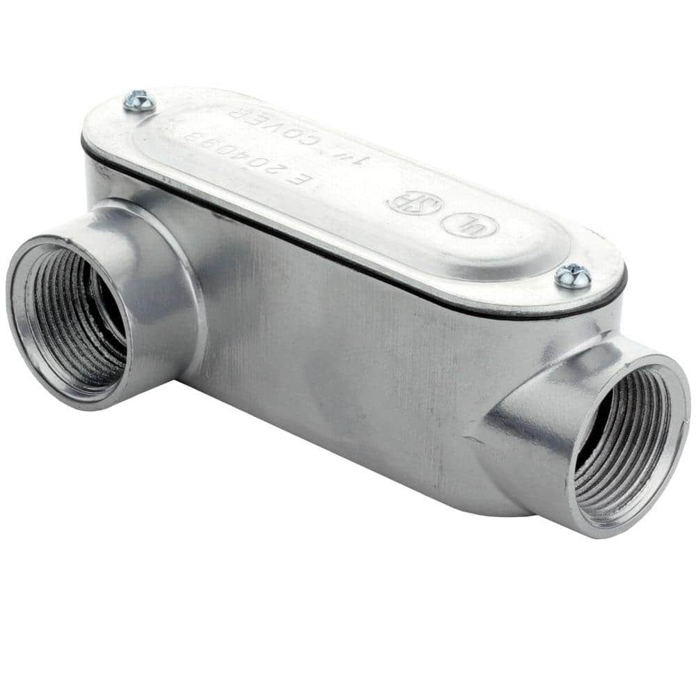 Commercial Electric 1 in. Rigid Metal Conduit (RMC) Threaded Conduit Body with Stamped Cover (Type LR) (1)