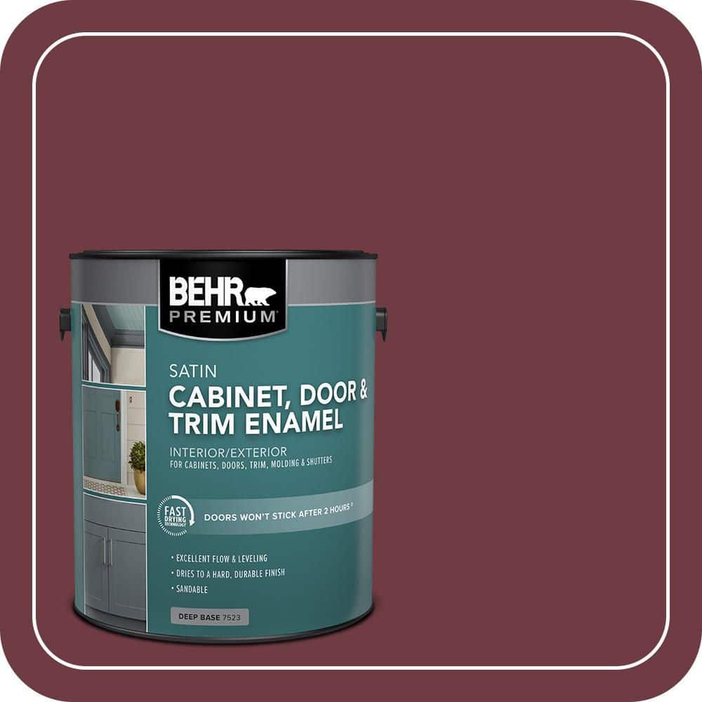 BEHR PREMIUM 1 gal. #BXC-90 Wild Cranberry Satin Enamel Interior/Exterior Cabinet, Door & Trim Paint
