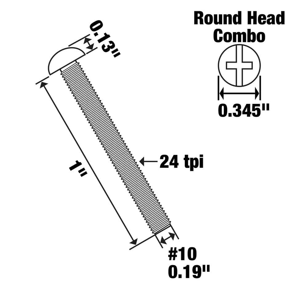 Everbilt #10-24 x 1 in. Phillips-Slotted Round-Head Machine Screw (3-Pack) (3)