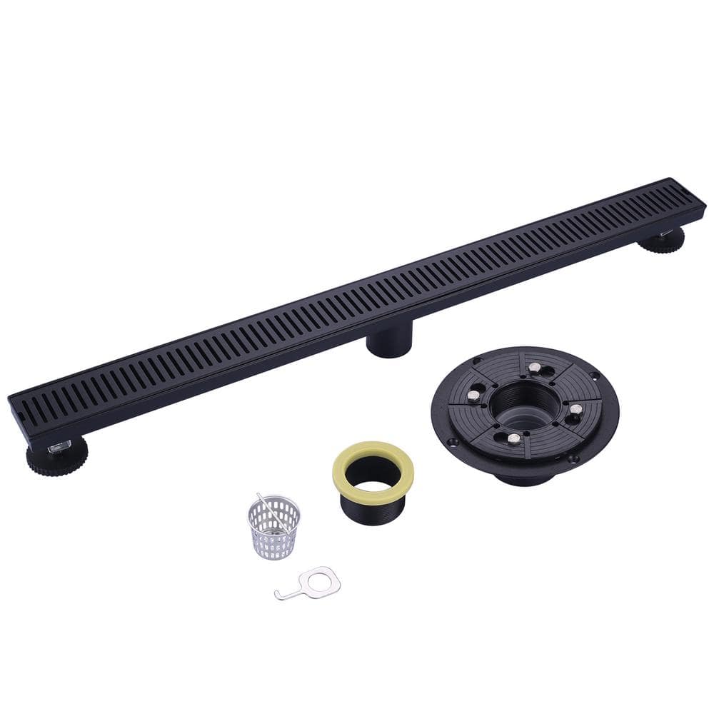 WOWOW 32 in. Stainless Steel Linear Shower Drain with Removable Cover Grate (1)