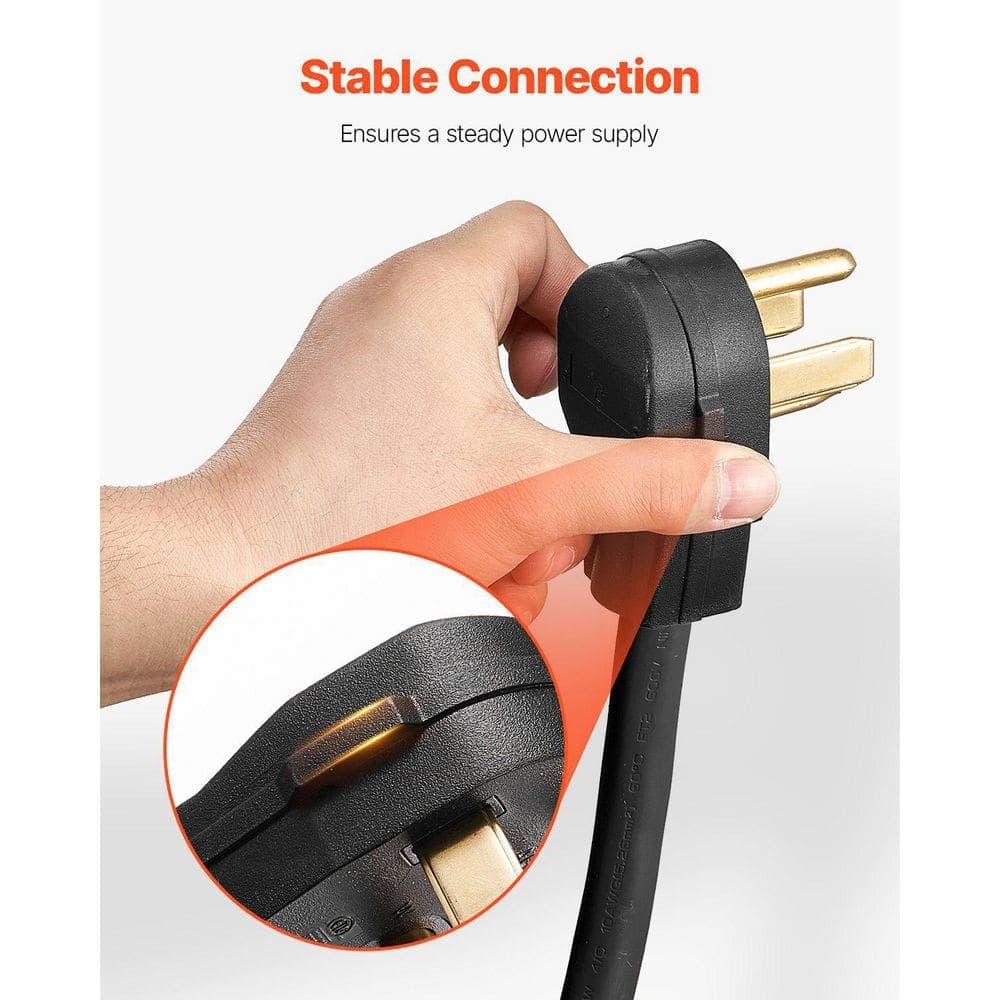 GIVIMO 10 ft. 10 / 4 Heavy-Duty 30 Amp Black Replacement Dryer Power Cord (3)