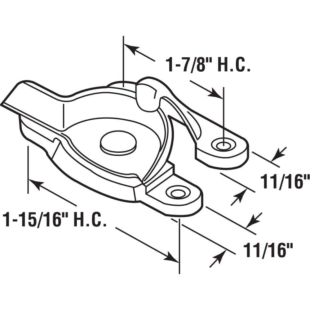 Prime-Line 1-15/16 in. Bright Brass Diecast Zinc Double Hung Window Sash Lock with Cam-Action Latch (2)