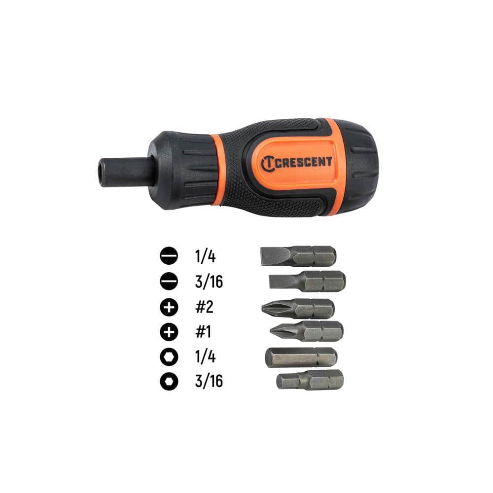 Crescent 6-in-1 Stubby Ratcheting Multi-Bit Screwdriver (1)