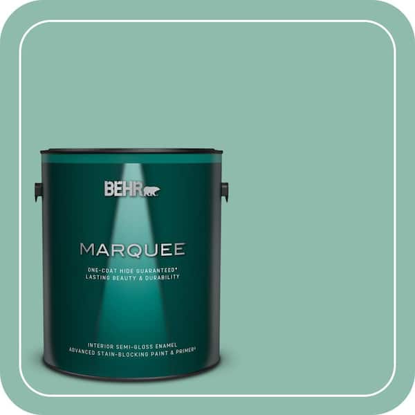 BEHR MARQUEE 1 gal. #MQ6-37 Mild Evergreen One-Coat Hide Semi-Gloss Enamel Interior Paint & Primer (2)