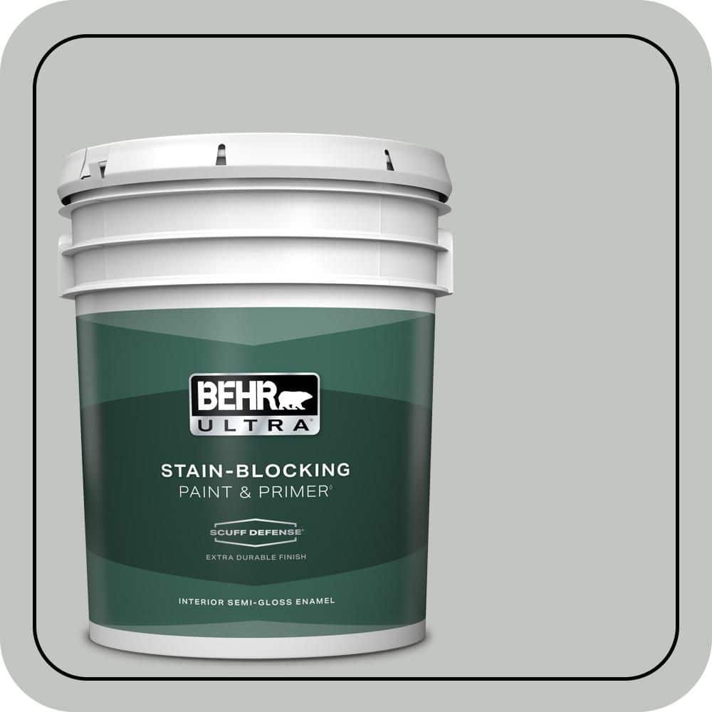 BEHR ULTRA 5 gal. #PPU25-14 Engagement Silver Extra Durable Semi-Gloss Enamel Interior Paint & Primer