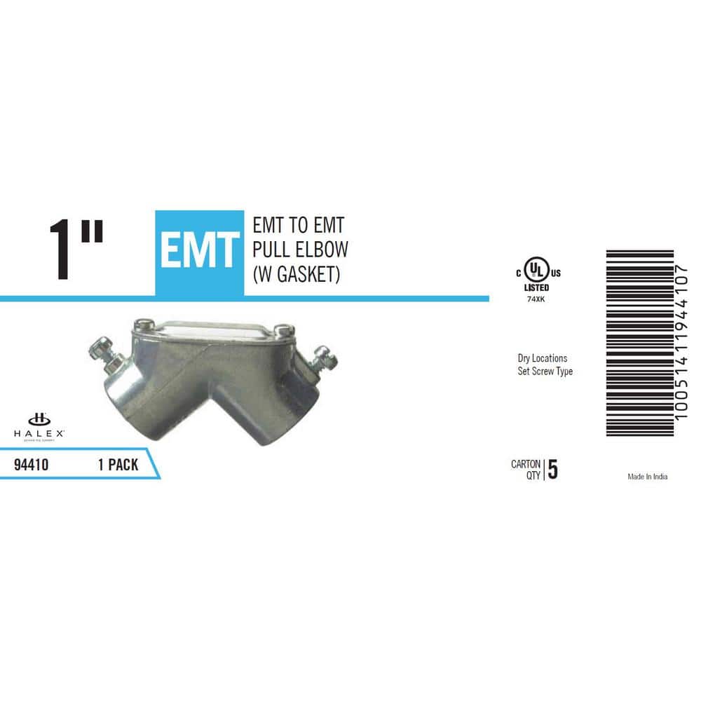 Halex 1 in. Electric Metallic Tube (EMT) 90-Degree Pull Elbow with Gasket (3)