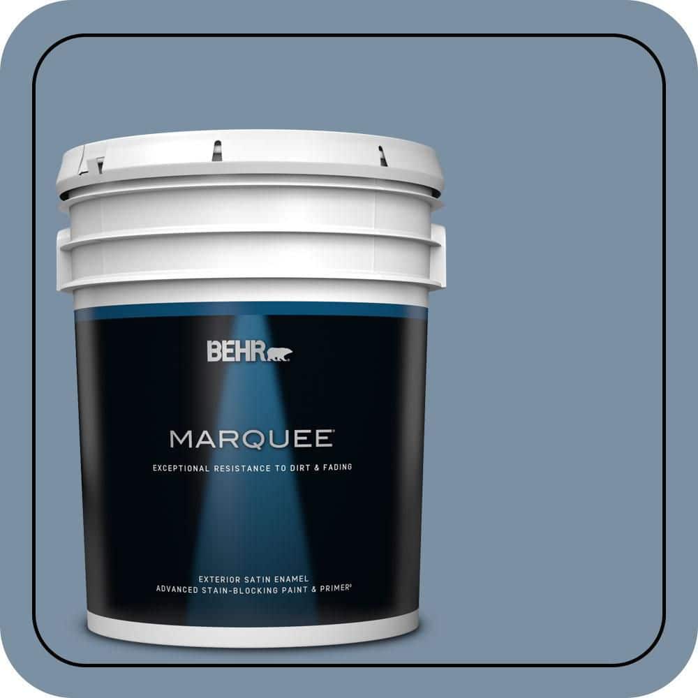 BEHR MARQUEE 5 gal. #S510-4 Jean Jacket Blue Satin Enamel Exterior Paint & Primer (1)