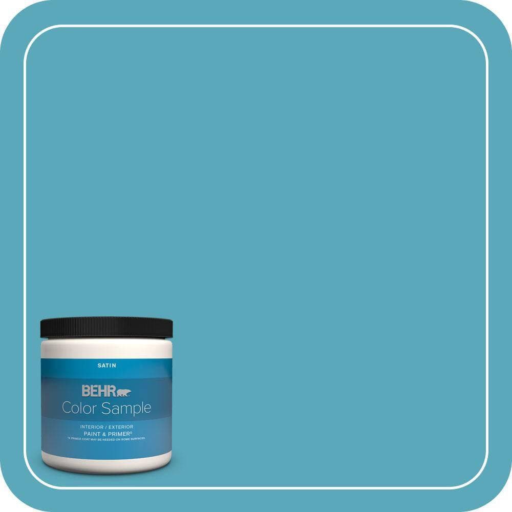BEHR PREMIUM PLUS #T15-11 Sonic Blue Enamel Interior/Exterior Paint & Primer Color Sample (1)
