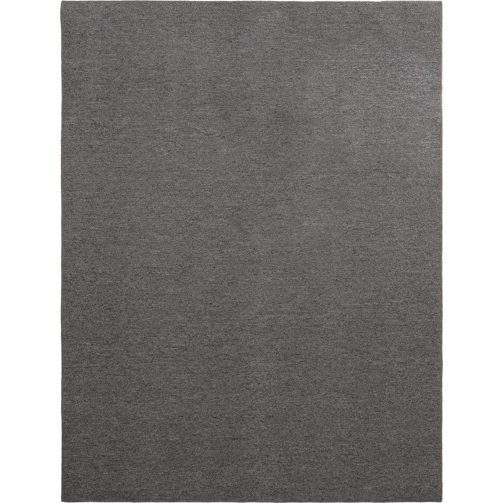 TrafficMaster Heavy Traffic Gray Solid Color 8 ft. x 12 ft. Carpet Remnant Area Rug (2)