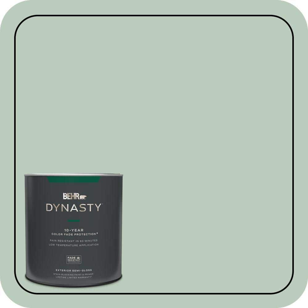 BEHR DYNASTY 1 qt. #MQ3-49 Jade Tinge Semi-Gloss Exterior Stain-Blocking Paint & Primer