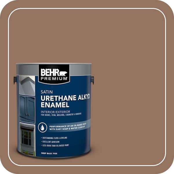 BEHR PREMIUM 1 gal. #BXC-84 Corral Brown Urethane Alkyd Satin Enamel Interior/Exterior Paint (2)