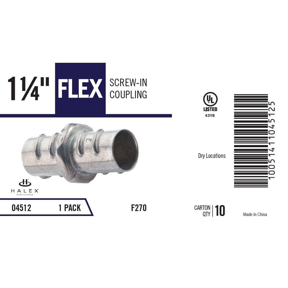 Halex 1-1/4 in. Flexible Metal Conduit (FMC) Screw-In Coupling (3)