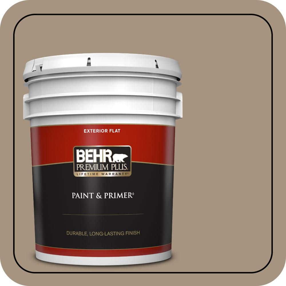BEHR PREMIUM PLUS 5 gal. #PPU7-05 Pure Earth Flat Exterior Paint & Primer