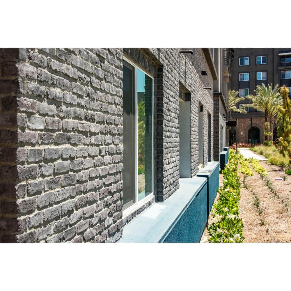 Koni Brick Old Chicago Charcoal 8.20 in. x 2.50 in. Thin Brick 10.76 sq. ft. Flats Manufactured Stone Siding (2)
