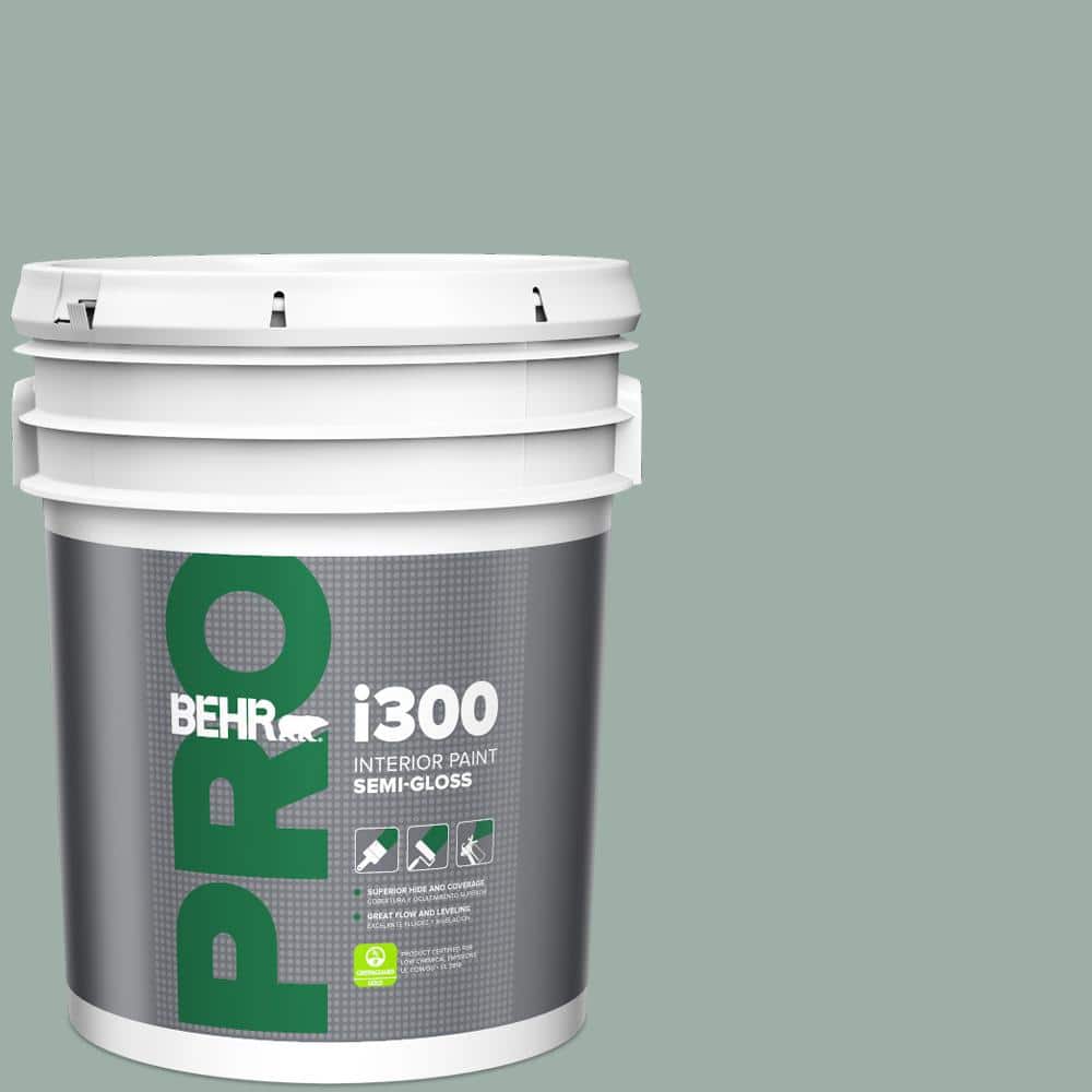BEHR PRO 5 gal. #HDC-CT-22 Aged Jade Semi-Gloss Interior Paint