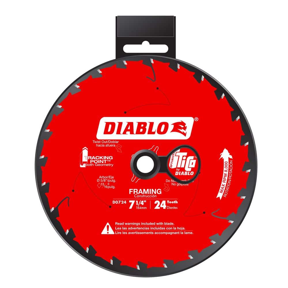DIABLO 7-1/4in. x 24-Teeth Tracking Point Framing Saw Blade for Wood (4)