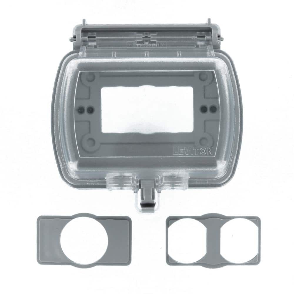 Leviton Decora/GFCI 1-Gang Extra Heavy-Duty Raintight While-In-Use Device Mount Horizontal Cover with Lid, Clear 5981-UCL (2)