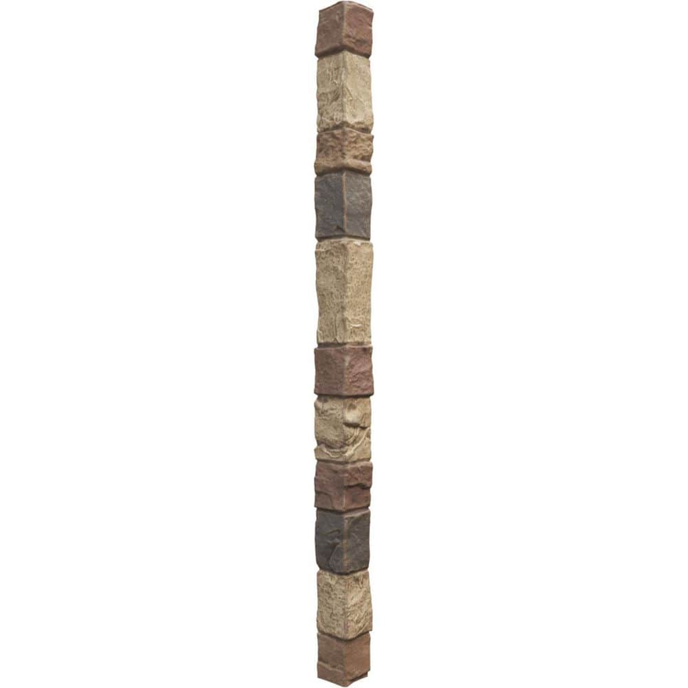 Ekena Millwork Universal Outside Corner for EverStone Faux Stone Siding Panels, 3"W x 3"D x 48"H, Adobe Color (1)