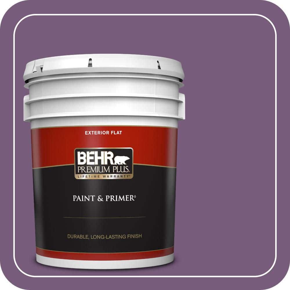 BEHR PREMIUM PLUS 5 gal. #670D-7 Gala Ball Flat Exterior Paint & Primer