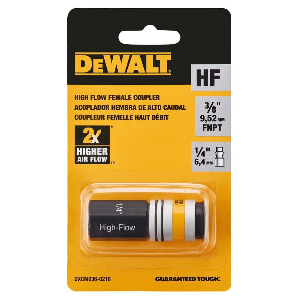 DEWALT 3/8 in. Female NPT-1/4 in. Body Flow High Flow Coupler (3)