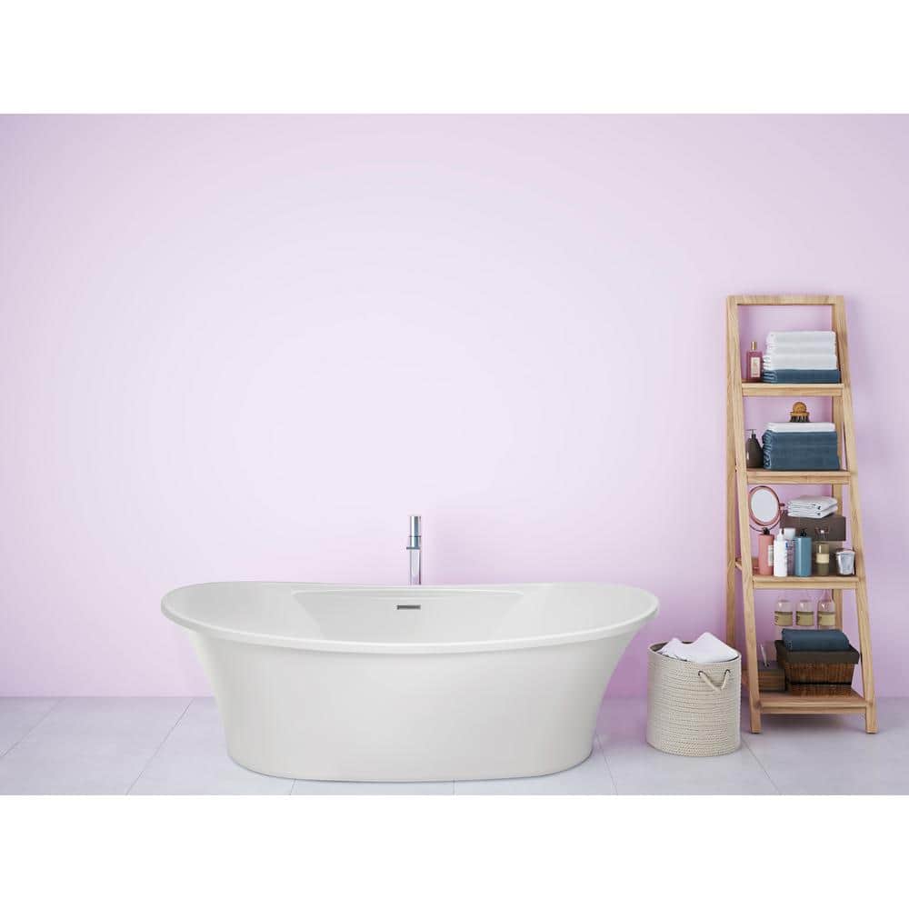 Hydro Systems Breanne 60 in. x 36 in. Soaking Flatbottom Non-Whirlpool Freestanding Bath Tub in White (2)