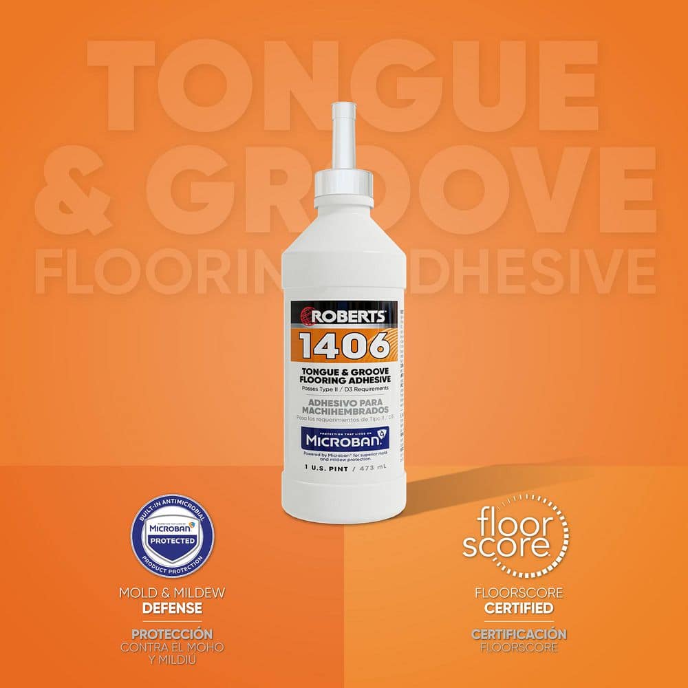 ROBERTS Beige 1-Pint (0.5 qt.) Tongue and Groove Laminate and Wood Floor Adhesive (3)