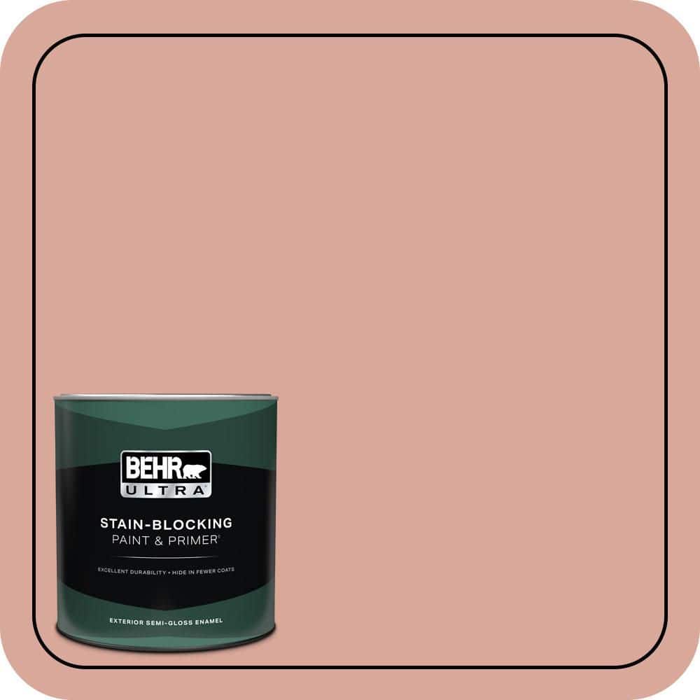 BEHR ULTRA 1 qt. #PMD-70 Cottage Rose Semi-Gloss Enamel Exterior Paint & Primer