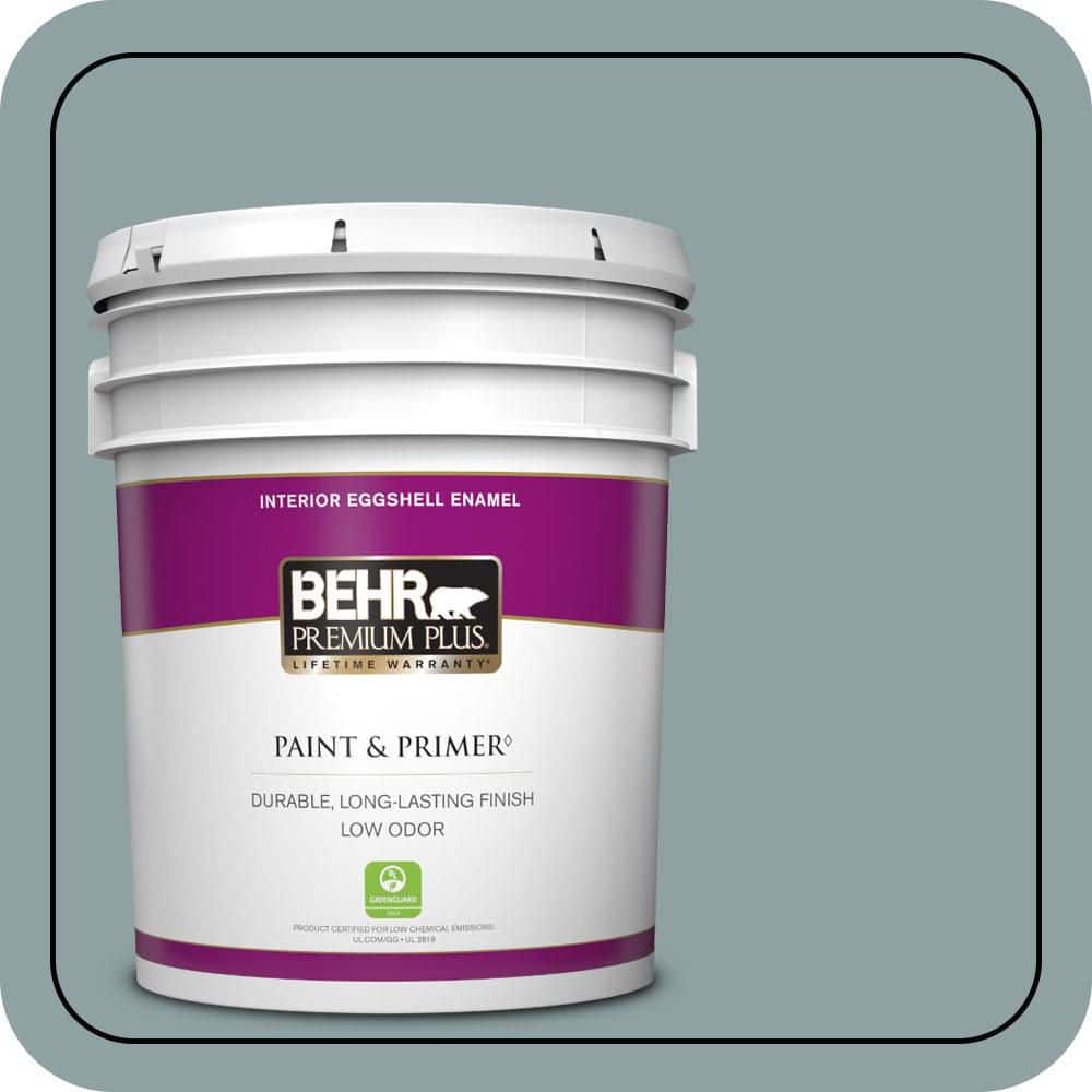 BEHR PREMIUM PLUS 5 gal. #N440-4 October Sky Eggshell Enamel Low Odor Interior Paint & Primer