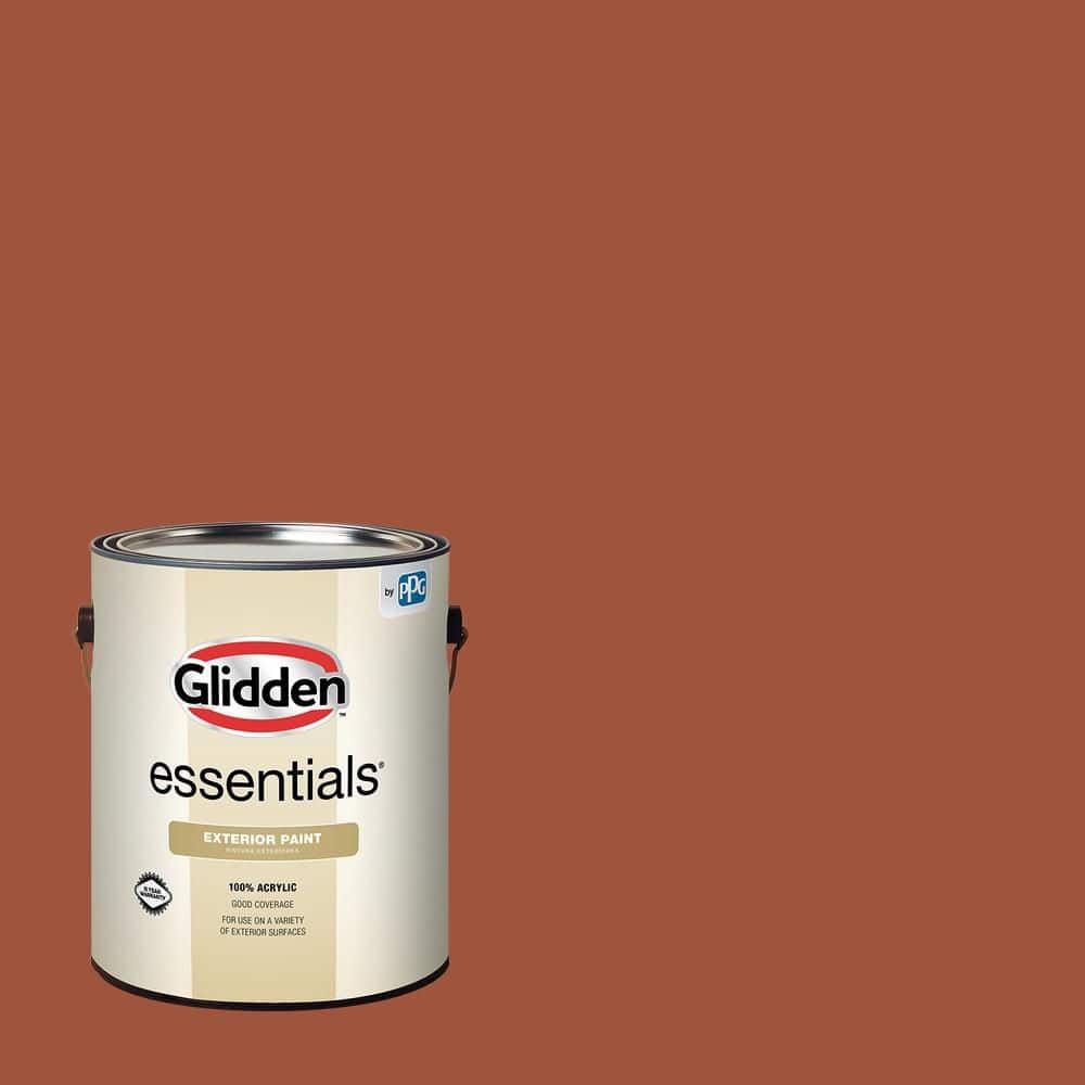 Glidden Essentials 1 gal. PPG1063-7 Ancient Copper Satin Exterior Paint
