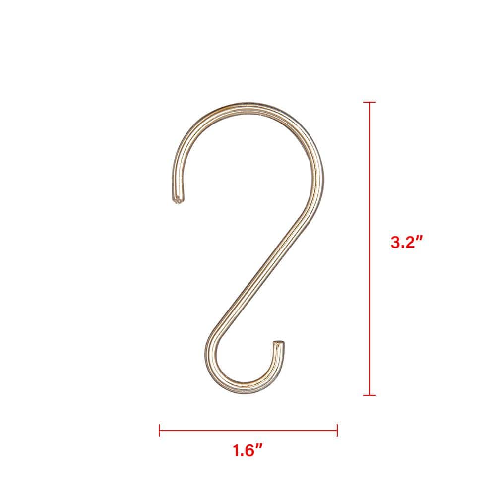 Utopia Alley Shower Rings, Rustproof Zinc Shower Curtain Hooks Rings, S Shaped Hooks for Shower Curtains in Brushed Nickel (2)