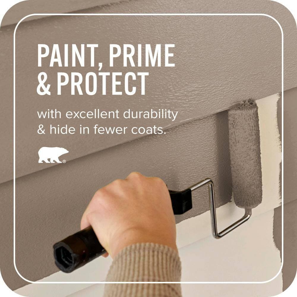 BEHR ULTRA 1 qt. #PPU5-05 Coconut Shell Satin Enamel Exterior Paint & Primer (3)