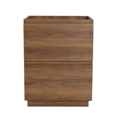 Adrinfly 23.22 in. W Freestanding Bath Vanity Cabinet without Top with Double Drawer Storage, Durable Engineered Wood in Brown (3)