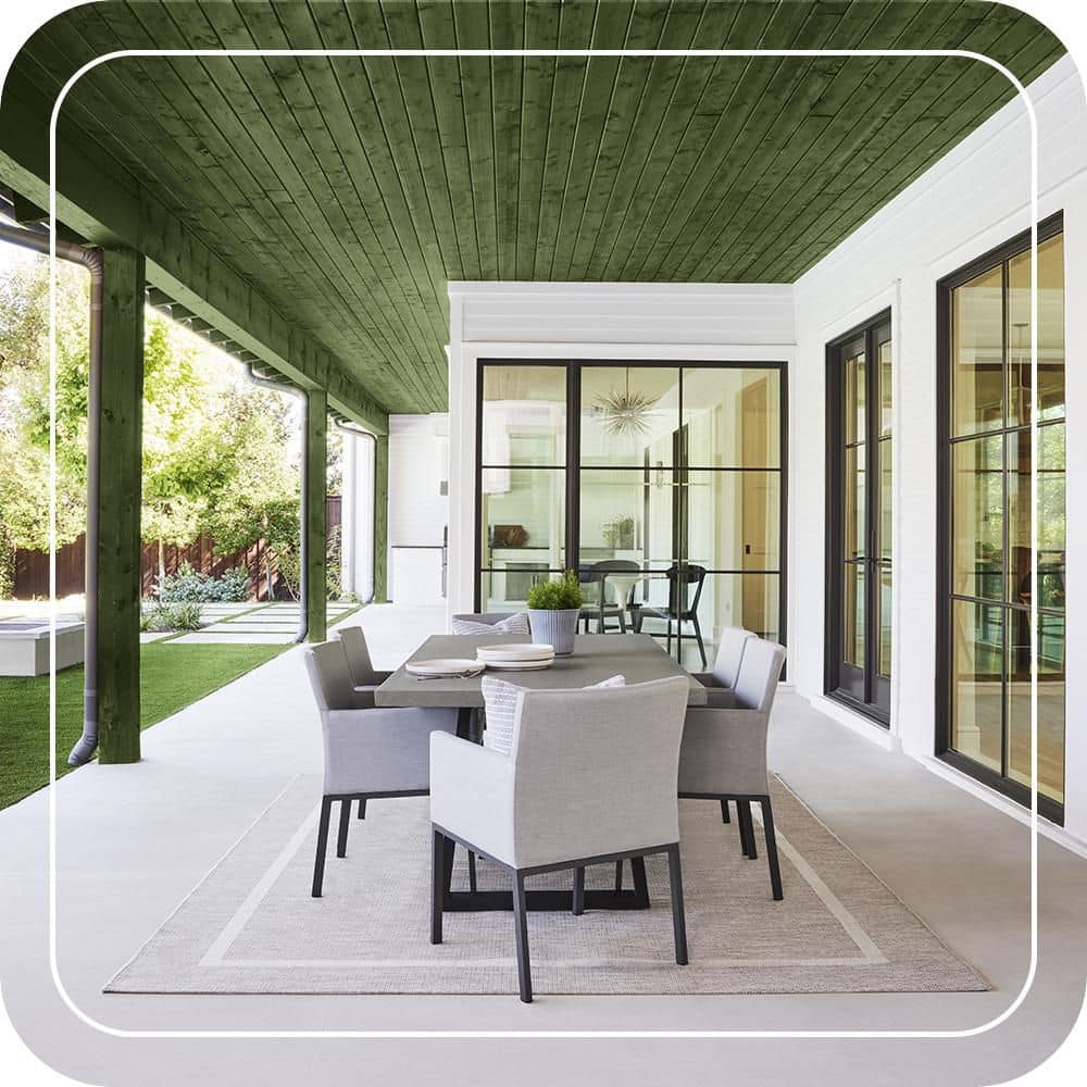 BEHR PREMIUM 1 gal. #ST-120 Ponderosa Green Semi-Transparent Waterproofing Exterior Wood Stain and Sealer (3)