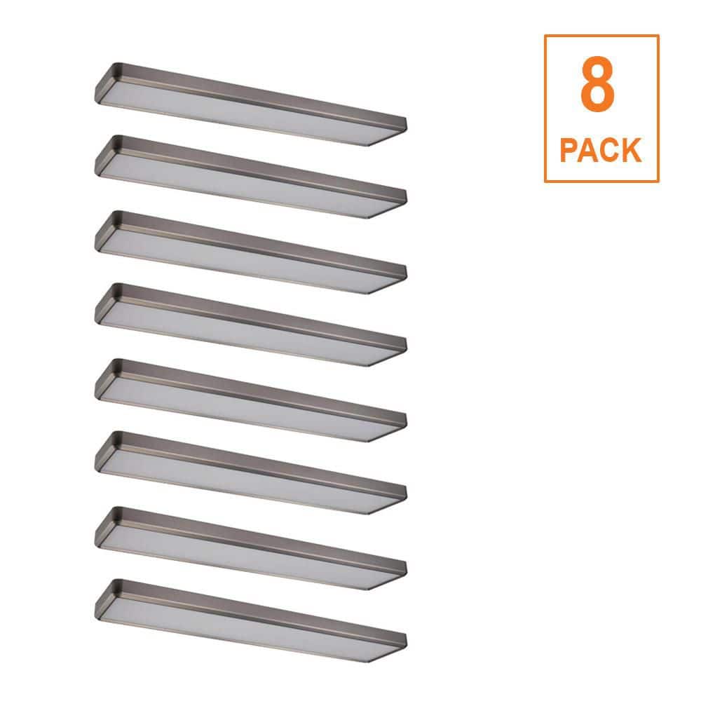 Commercial Electric 8-Pack 4 ft. x 10 in. Blackened Steel Back-Lit LED Panel Light Fixture 4000LM 50W Adjustable CCT Dimmable