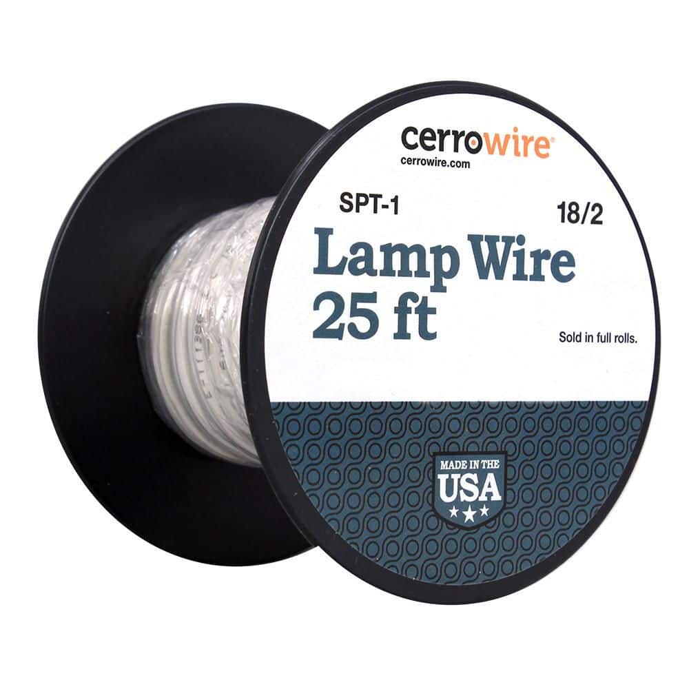 Cerrowire 25 ft. 18/2 White Stranded Copper Lamp Wire