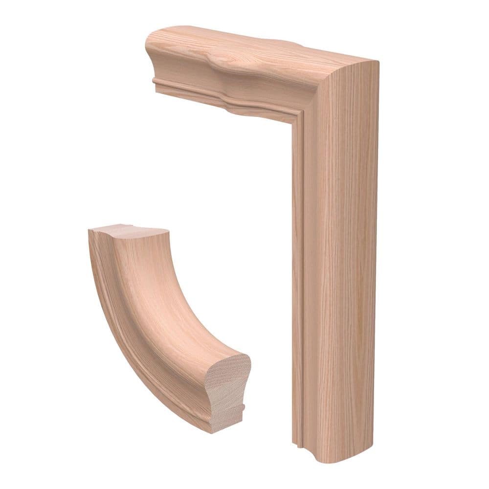 EVERMARK Stair Parts 7289 Unfinished Red Oak Straight 2-Rise Gooseneck with Cap Handrail Fitting (1)