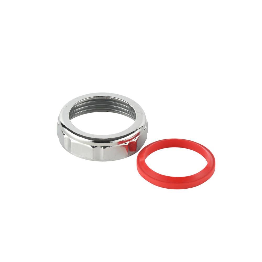 Everbilt 1-1/4 in. Sink Drain Pipe Zinc Slip-Joint Nut with Rubber Reducing Washer (1)