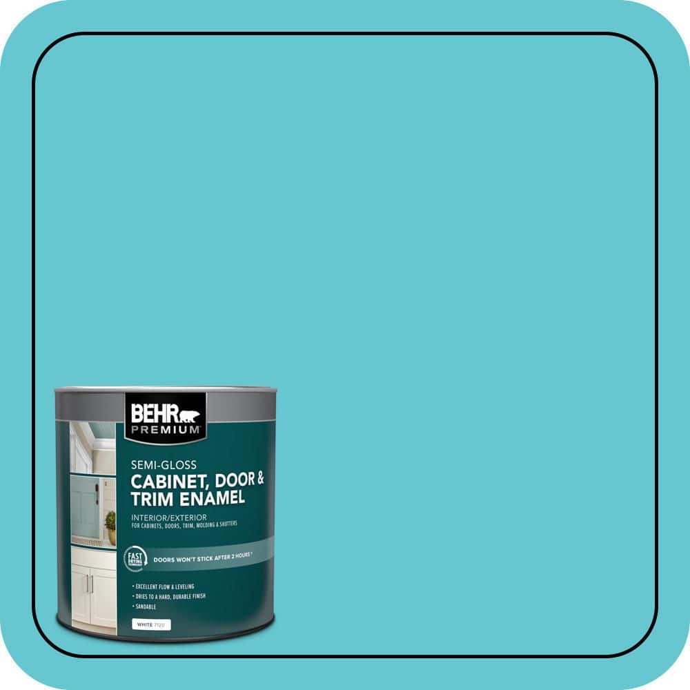 BEHR PREMIUM 1 qt. #P470-4 Paradise Sky Semi-Gloss Enamel Interior/Exterior Cabinet, Door & Trim Paint