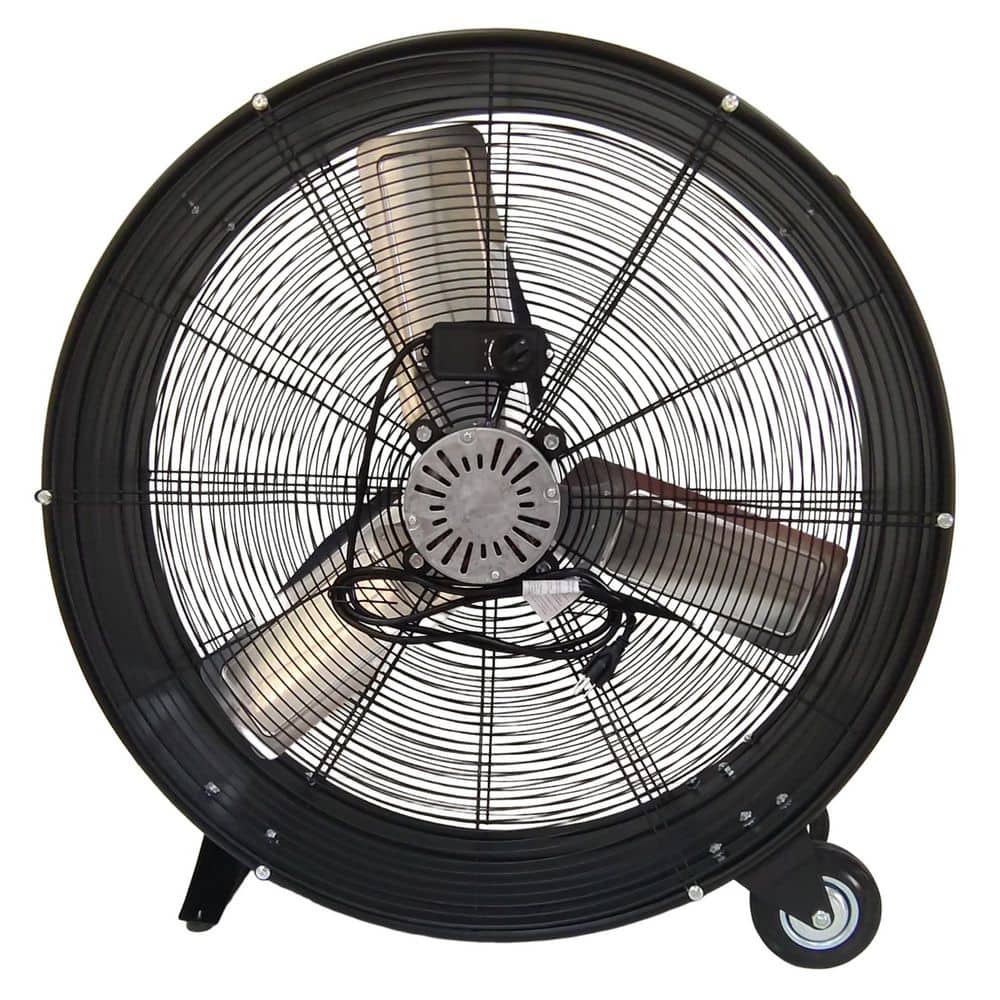 Tahanbath 30 in. High Velocity Drum Fan, Heavy Duty Metal Fan in Black (1)