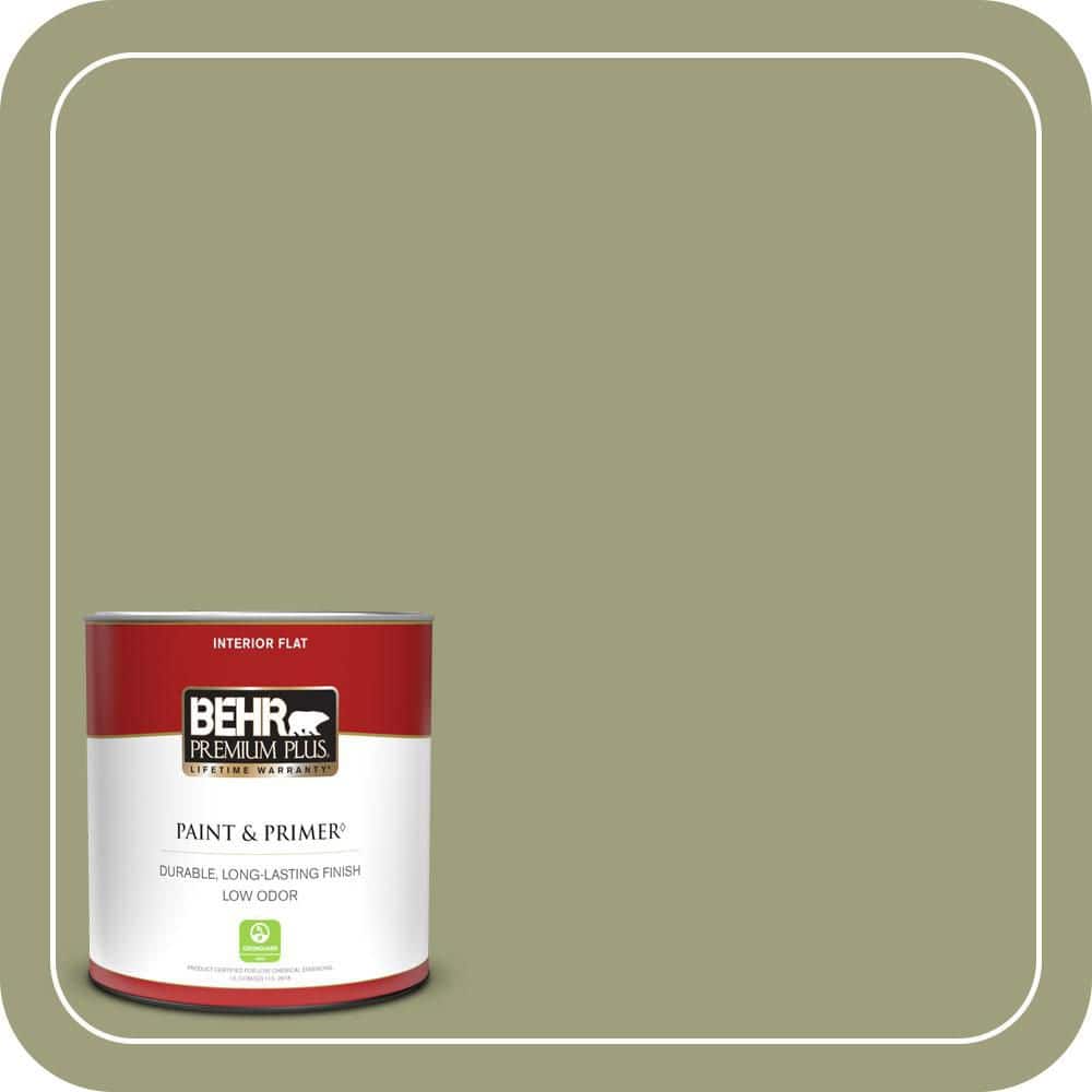 BEHR PREMIUM PLUS #BIC-57 French Parsley Flat Interior/Exterior Paint & Primer Color Sample