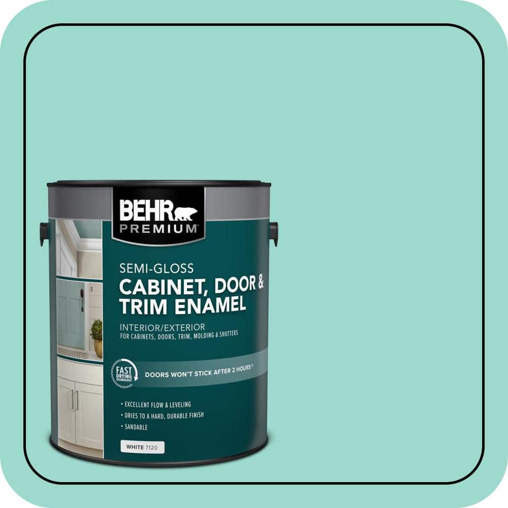 BEHR PREMIUM 1 gal. #P440-3 Fish Pond Semi-Gloss Enamel Interior/Exterior Cabinet, Door & Trim Paint